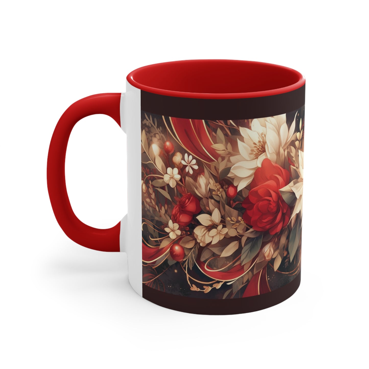 Elevate Your Sips: Duo-Tone Coffee Mug with Floral Accents
