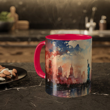 USA Land of the Free Colorful Mugs, 11oz