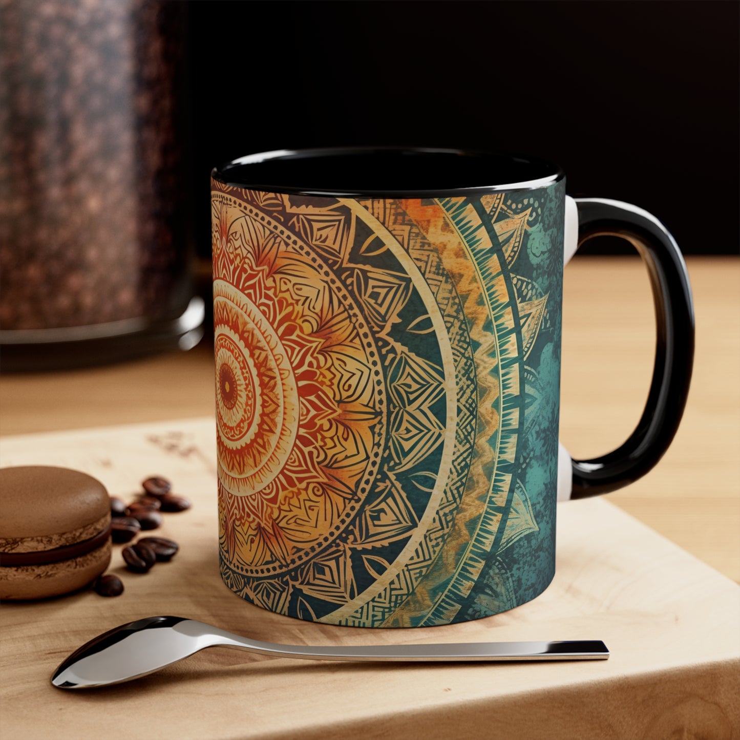 Mandala Accent Coffee Mug, 11oz